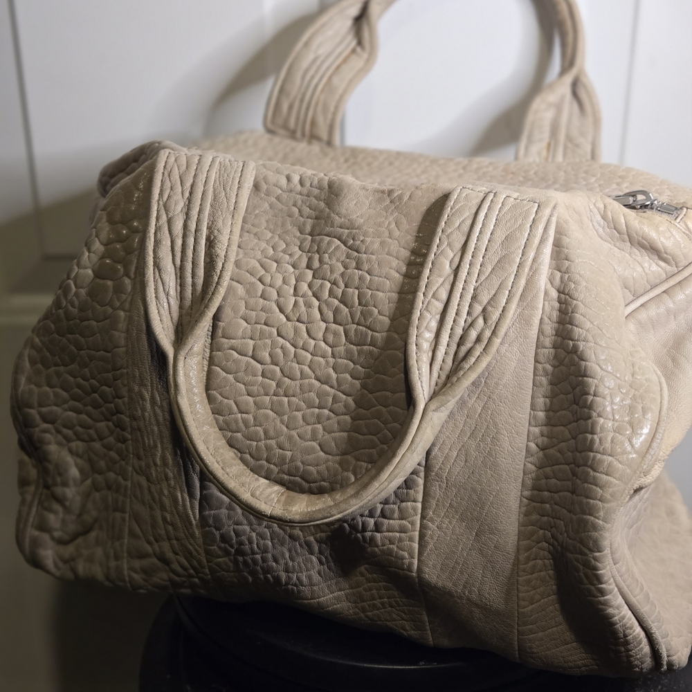 ALEXANDER WANG Pebbled Lambskin Rocco in Latte with Rose Silver Hardware - Picture 9 of 16